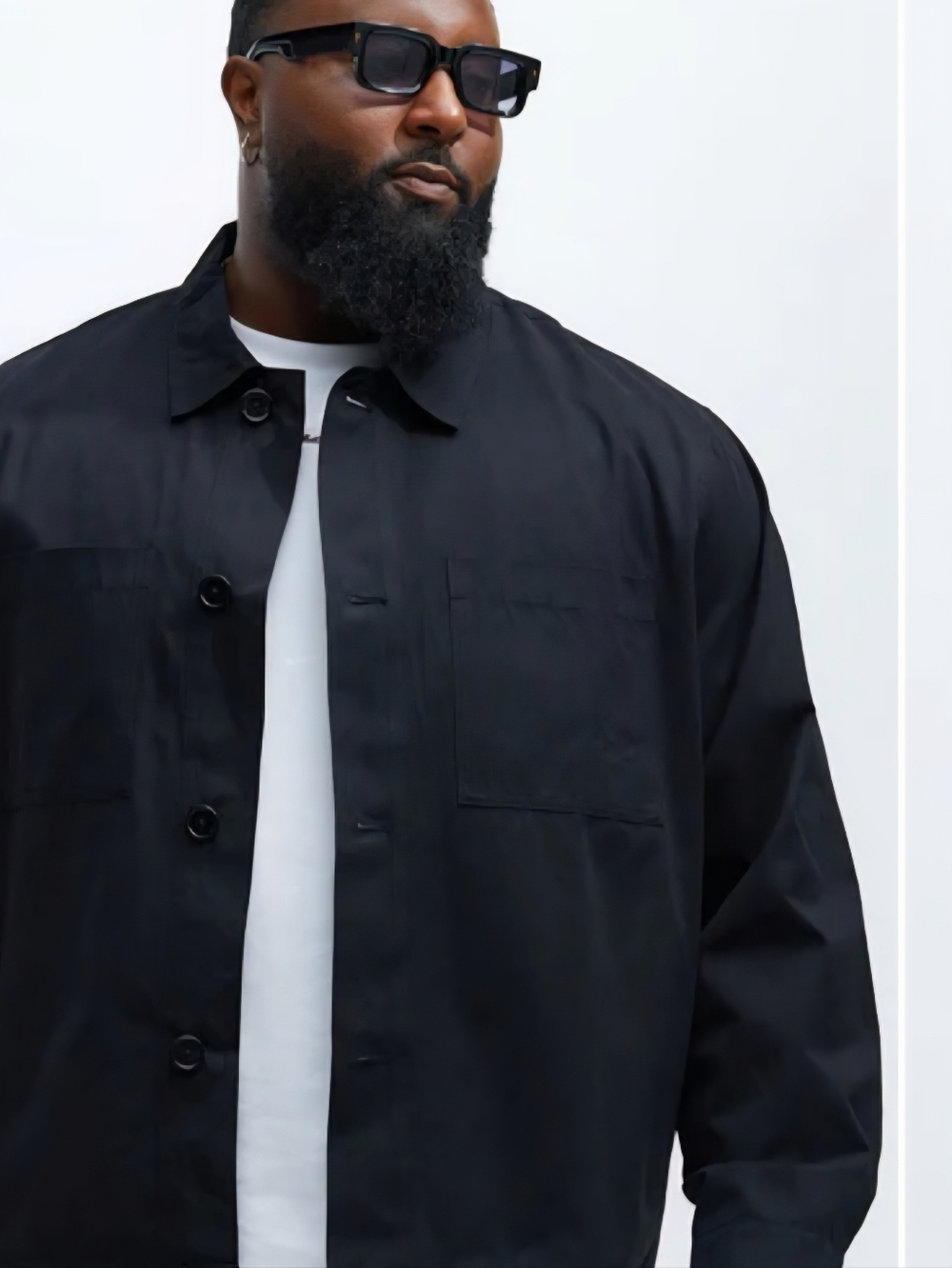 Fashion Nova Black Lightweight Button-Up Shirt Jacket
